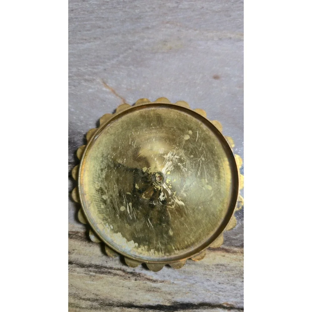 Vintage Solid Brass Hobnail Bubble Coasters Set of 6 Heavy MCM Hollywood Regency